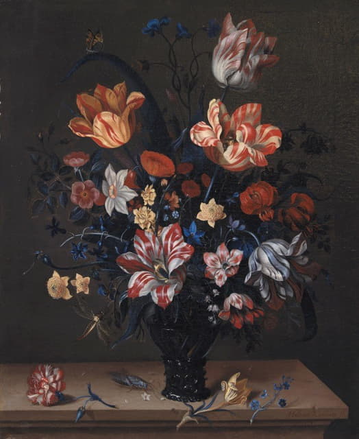 Helena Roouers - Tulips And Other Flowers In A Rummer