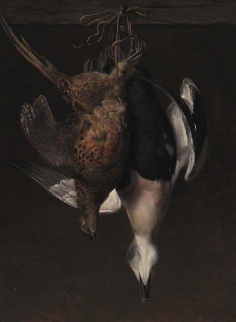 Johan Laurentz Jensen - Game. A Pheasant And An Eider