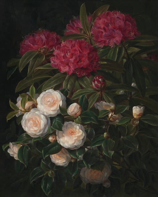 Johan Laurentz Jensen - Kamelier Og Rhododendron