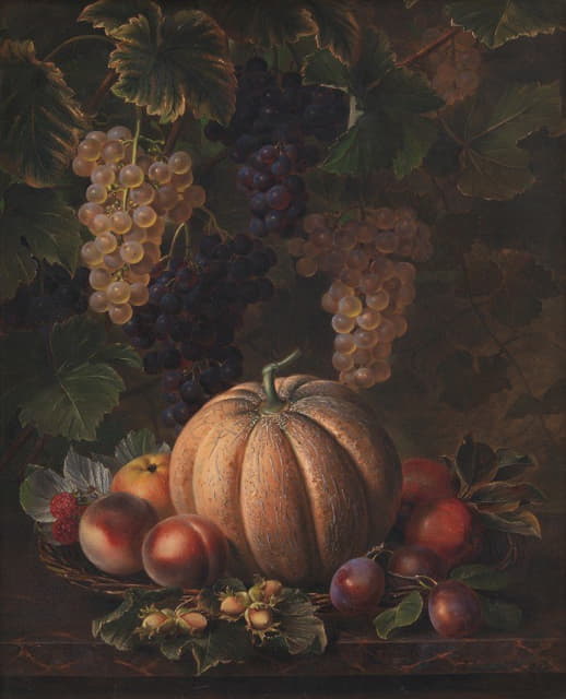 Johan Laurentz Jensen - Various Fruits, Including Melon And Grapes