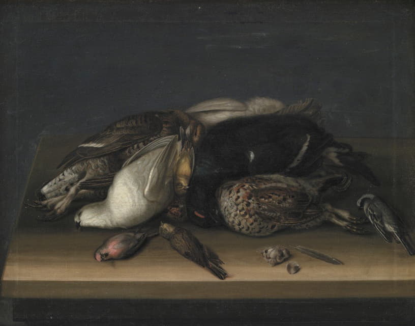 Jacob Biltius - Wildfowl On A Wooden Table