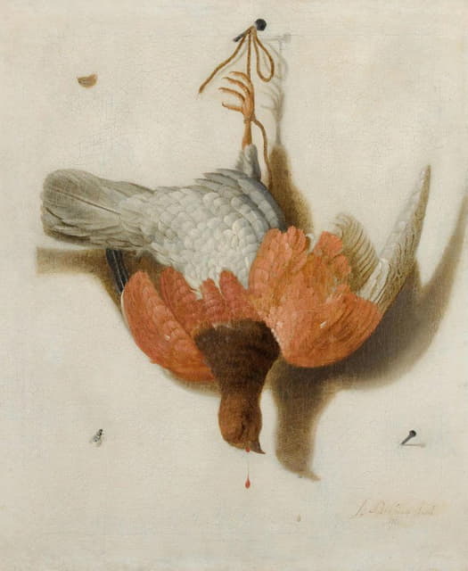 Jacobus Biltius - A Trompe L’œil With A Willow Ptarmigan Hanging From A Nail