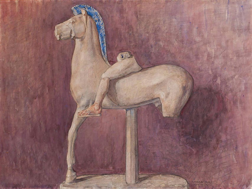Marie Henriques - Hest Med Rytter (Akropolis Museet Inv. 700)