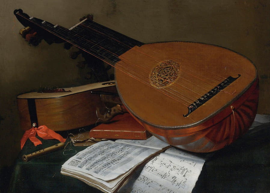 Nicolas-Henri Jeaurat de Bertry - Still Life With A Lute And A Guitar