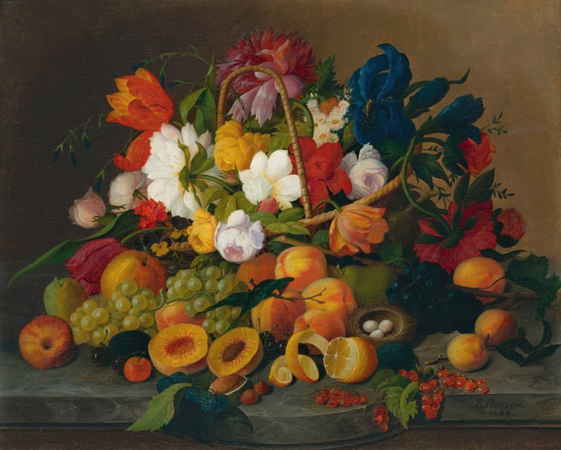 Severin Roesen - Fruit And Flowers