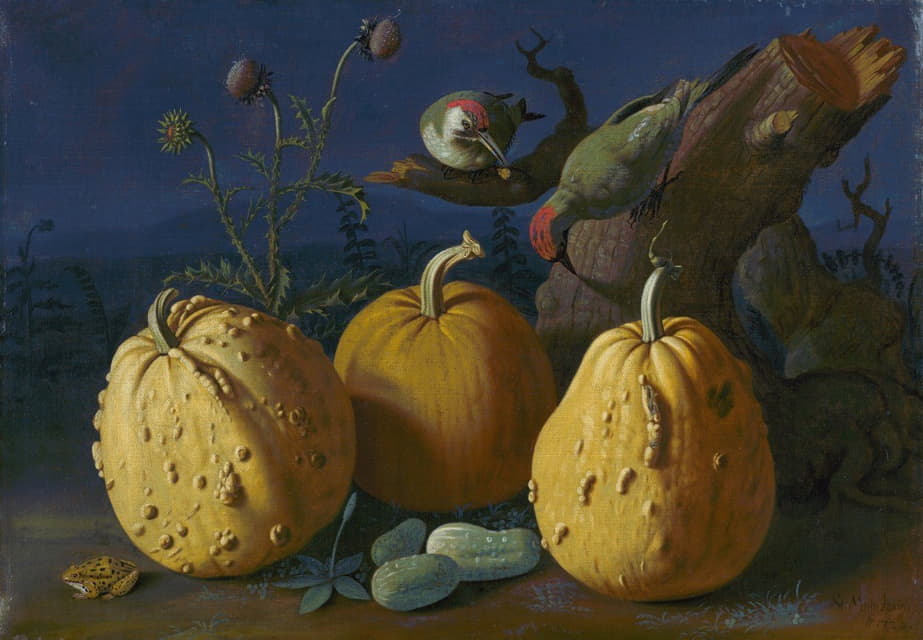 Štefan Michal-Vörös Izbighy - Still Life With Pumpkins And Cucumbers