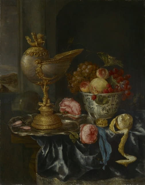 Abraham van Beyeren - Banquet Still Life with Nautilus Cup