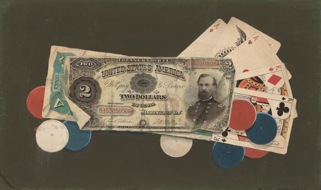 Anonymous - Trompe l’Oeil – A Full House with Chips, $2 and $5 Bills