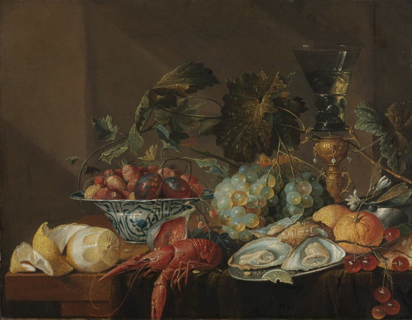 Cornelis de Heem - Still-Life with Crayfish, Oysters, and Fruit