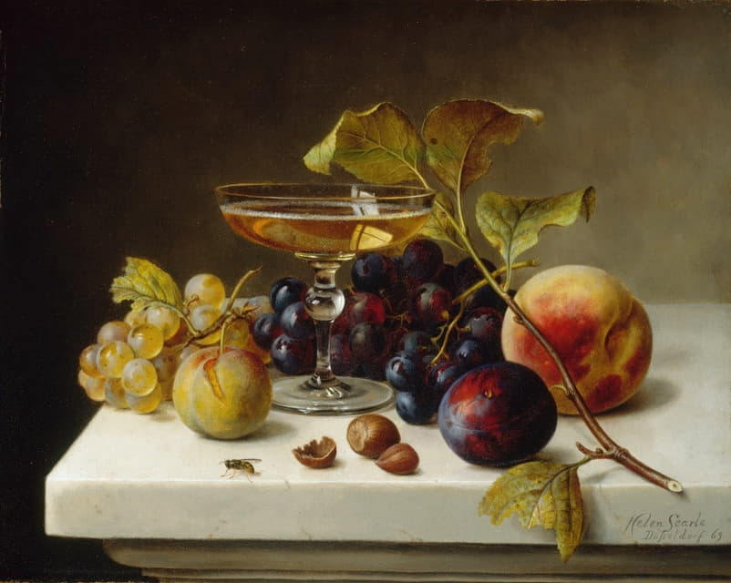 Helen Searle Pattison - Still Life with Fruit and Champagne