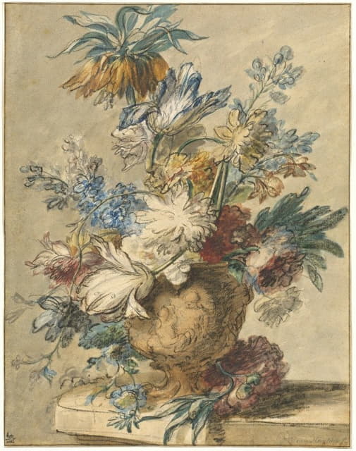 Jan van Huysum - Bouquet of Spring Flowers in a Terracotta Vase