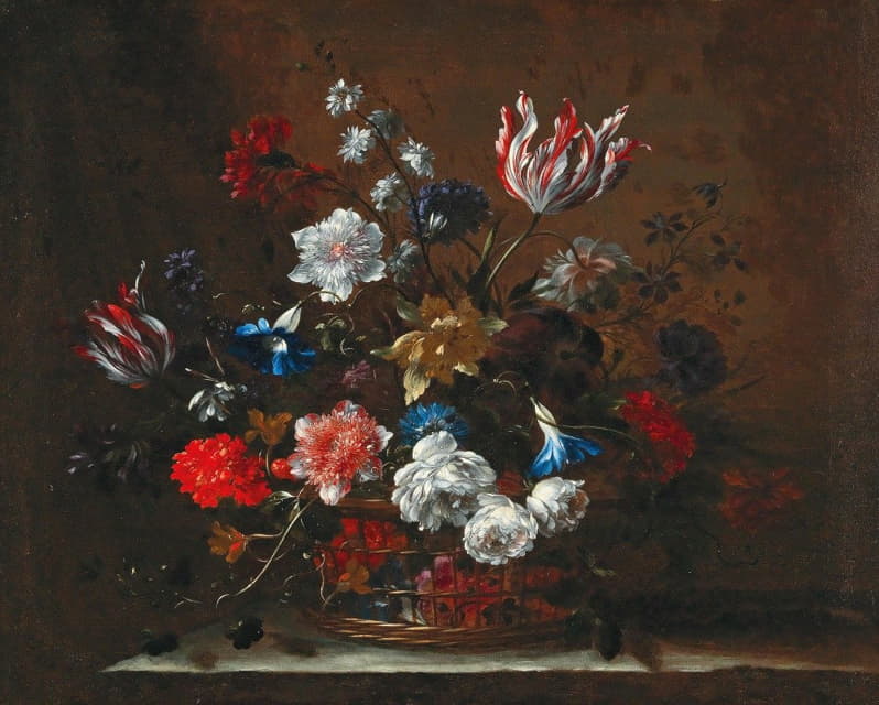 Nicolas Baudesson - Flowers in a basket