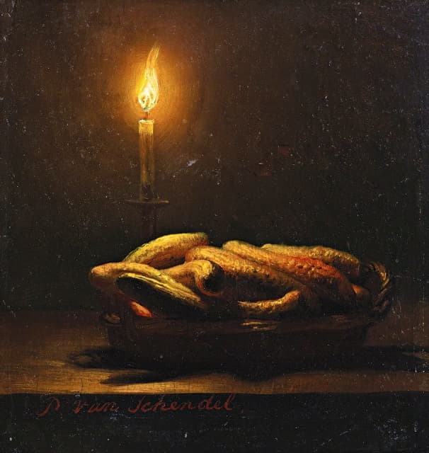 Petrus van Schendel - Still Life With Courgettes