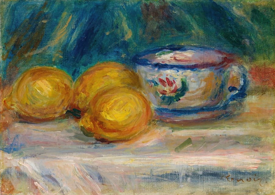 Pierre-Auguste Renoir - Nature Morte, Trois Citrons Et Une Tasse