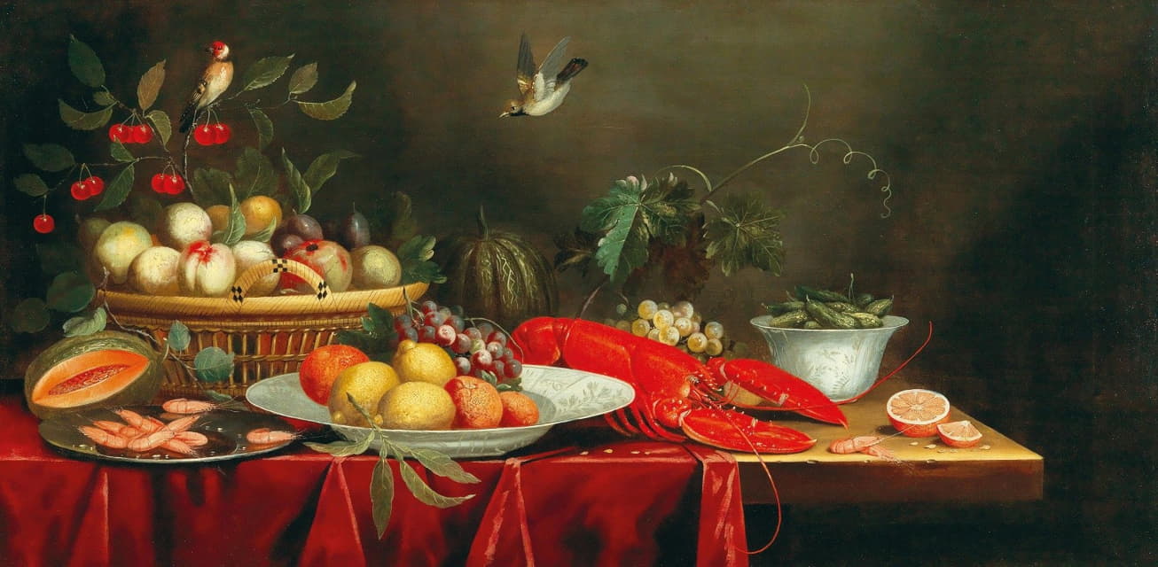 Pseudo-Simons - A Still Life With Fruit And A Lobster,