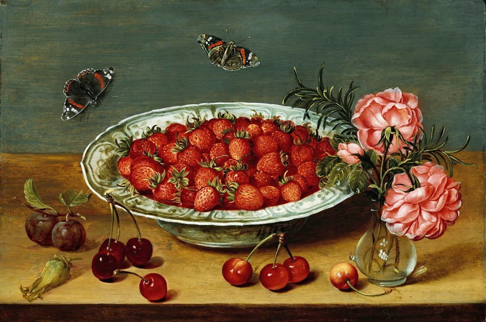 草莓静物画