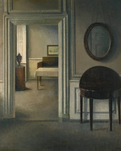 Vilhelm Hammershøi - Interior With A Mirror