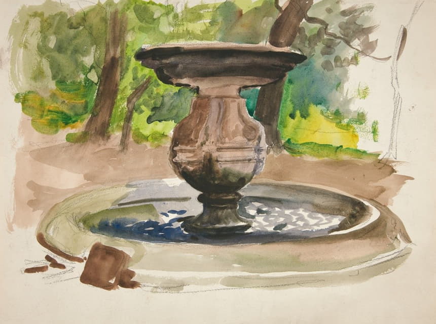 Edwin Austin Abbey - Study of a fountain