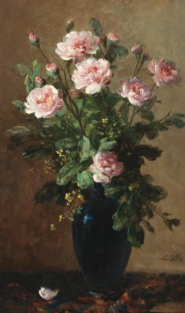 Eugene Petit - Bouquet of Roses in a Vase