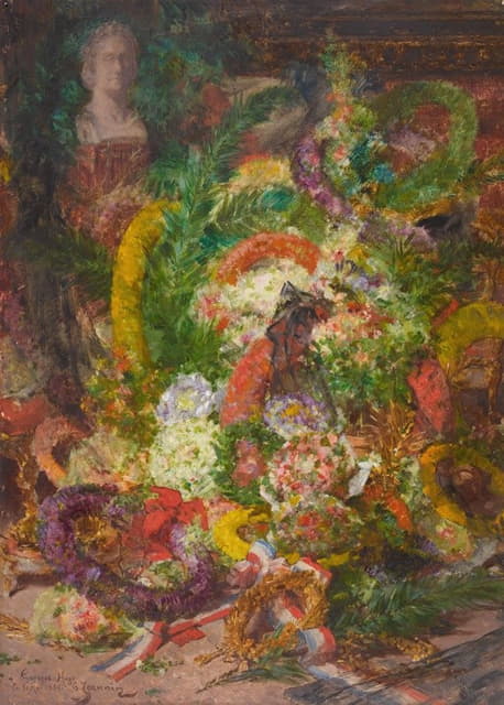 Georges Jeannin - Les fleurs et les couronnes de la chambre mortuaire