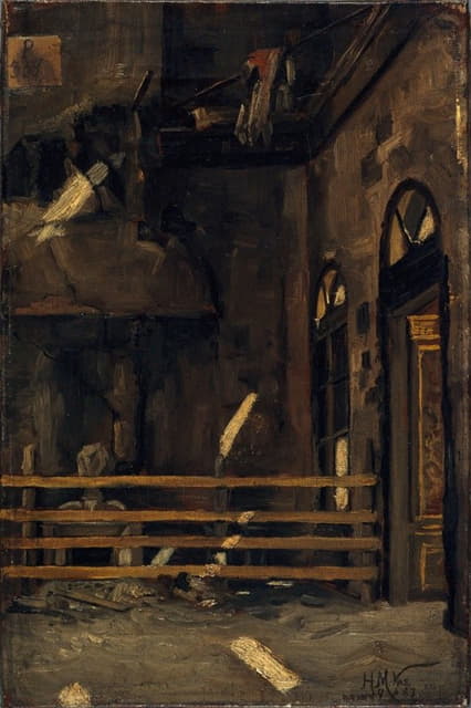 Henri-Martin Vos - Le Foyer de l’Opéra-Comique, après l’incendie du 15 mai 1887