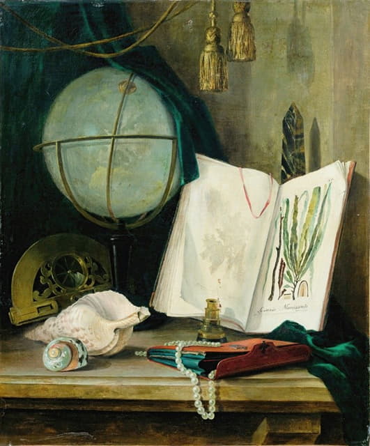 Thomas Germain Joseph Duvivier - Still life with a globe and shells