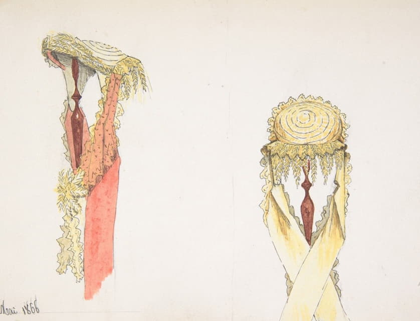 Auguste Félix - Two Views (Side and Front) of a Hat on a Stand