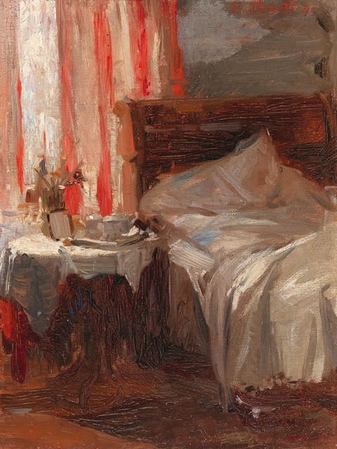 Broncia Koller-Pinell - A bedroom interior