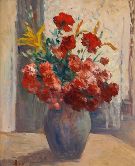 Maximilien Luce - Bouquet De Fleurs Dans Un Vase