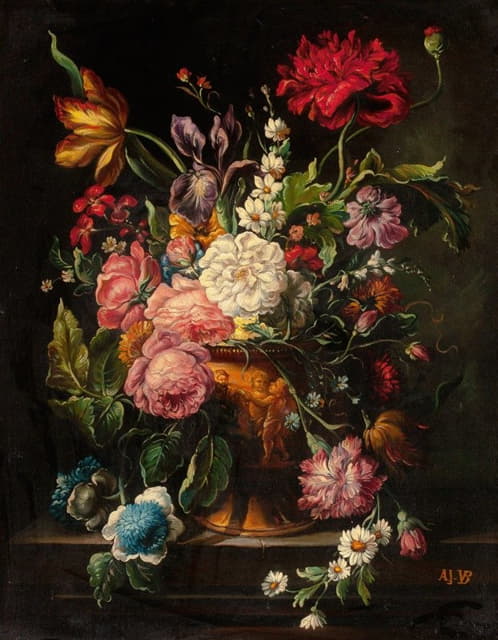 Adrien Joseph Verhoeven-Ball - Floral Still Life