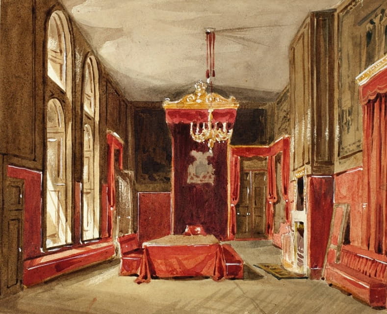 Augustus Charles Pugin - Study for Drawing Room, St. James, from Microcosm of London