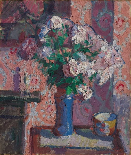 Harold Gilman - Roses in a Blue Vase