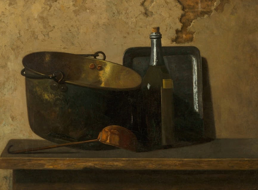 葡萄酒和黄铜炖锅（法国浓汤的制备）