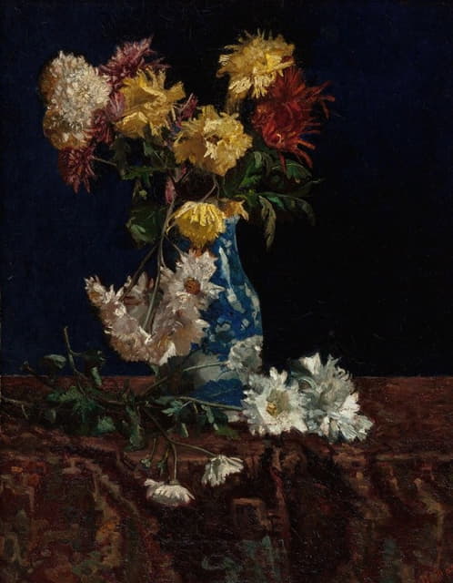 Martha West Bare - Still Life with Chrysanthemums in an Oriental Vase