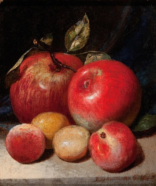 Peter Baumgras - Still Life with Apples and Plums