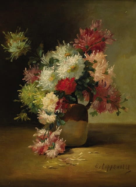Edmond Van Coppenolle - Le bouquet de Dahlias