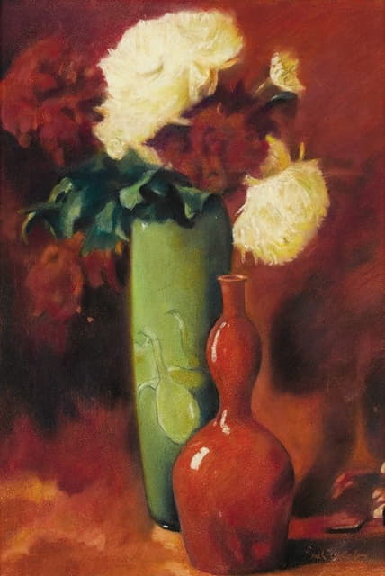 一束鲜花和花瓶