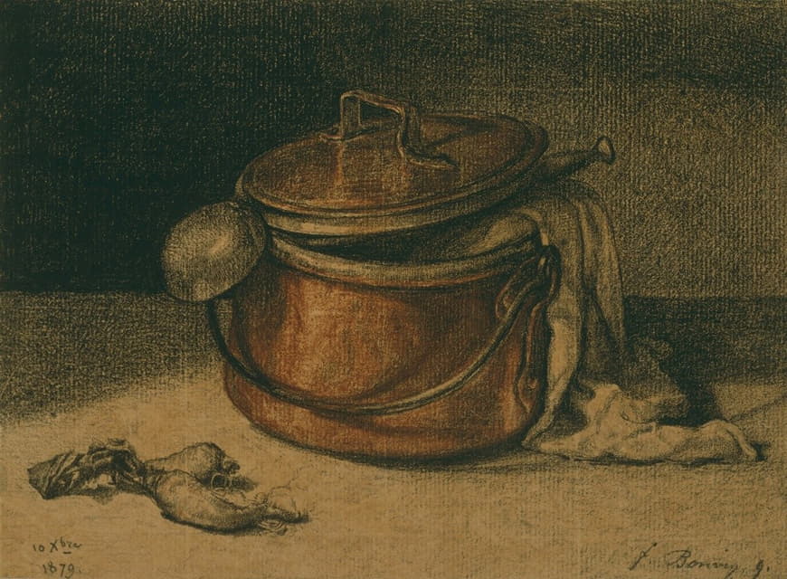 François Bonvin - Still Life with a Copper Pot and Ladle