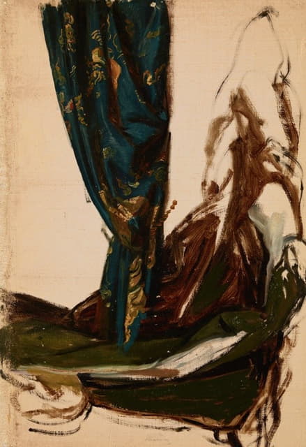 奎因的服装和窗帘。《贾德维加女王誓言》绘画研究