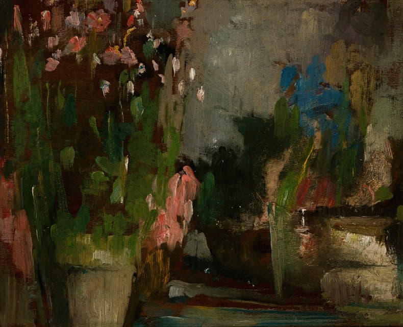 Olga Boznanska - Flowers on a Terrace
