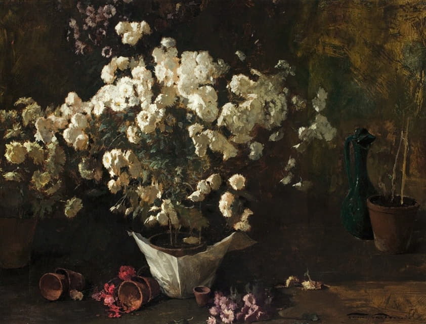 Emil Carlsen - Still Life of Chrysanthemums