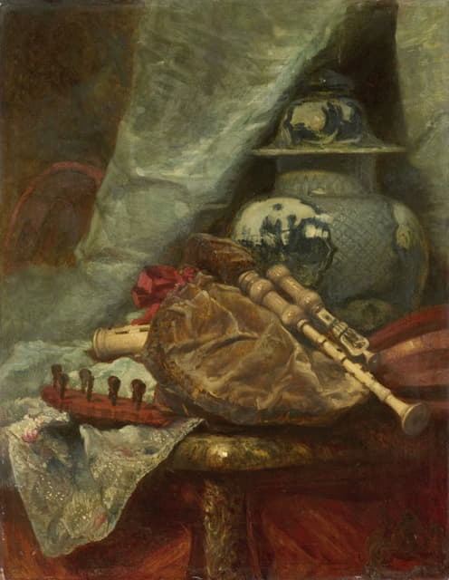 Adolphe Mouilleron - Still Life with Bagpipes