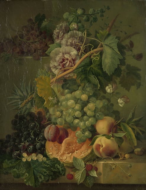 Albertus Jonas Brandt - Still Life with Flowers and Fruits