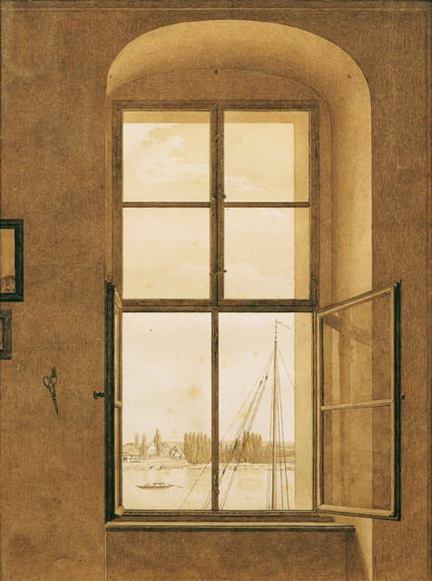 Caspar David Friedrich - Blick aus dem Atelier des Künstlers (rechtes Fenster)