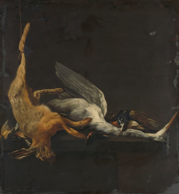 Elias Vonck - Still Life with Hare, Heron and other Birds
