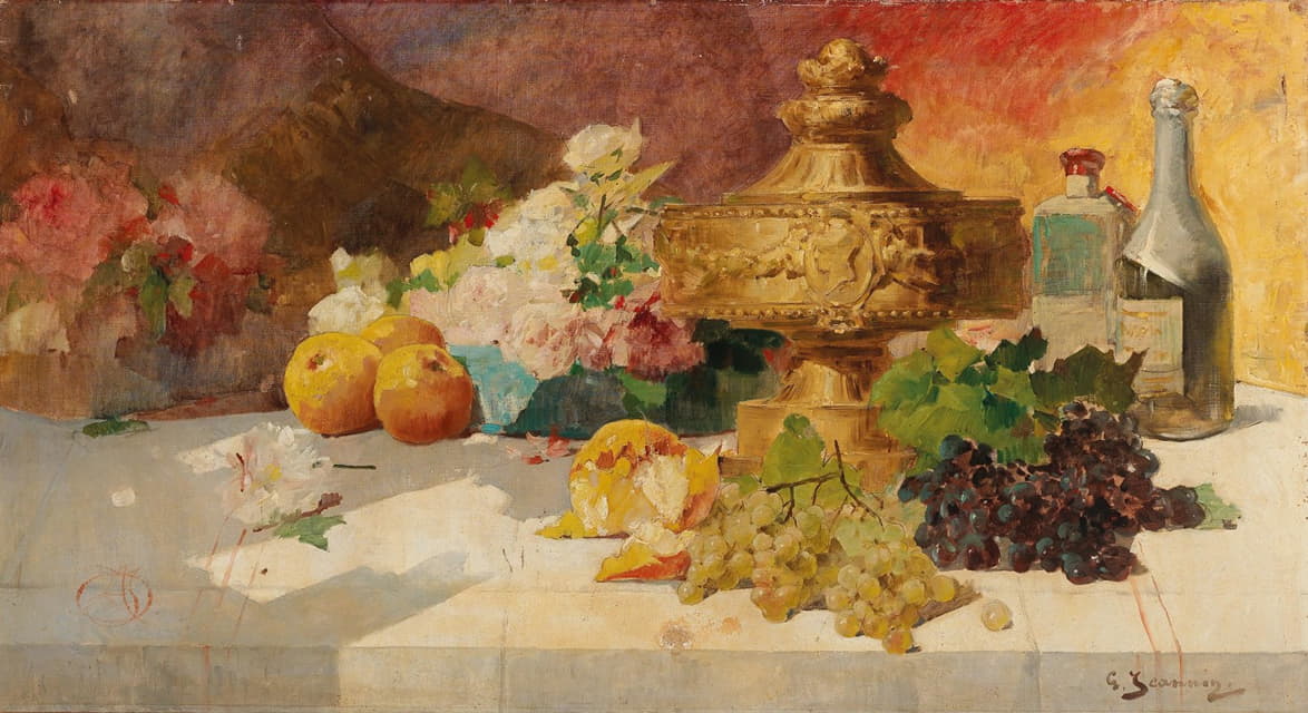 Georges Jeannin - Large Still Life with Fruit