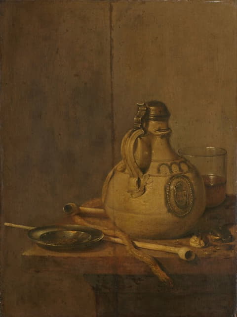 Jan Jansz. Treck - Still Life with Stoneware Jug and Pipes