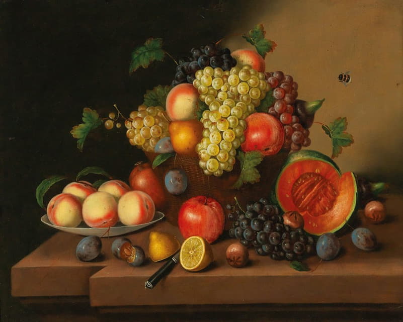 Johann Georg Seitz - Grosses dekoratives Früchtestillleben