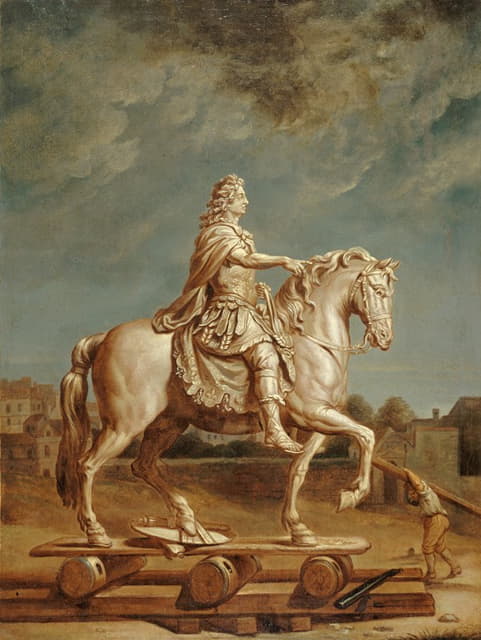 René-Antoine Houasse - Transport sur la place Louis-le-Grand (actuelle place Vendôme) de la statue de Louis XIV de Girardon
