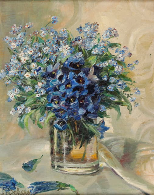 Rosa Scherer - Frühlingsblumen in Glasvase